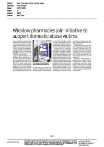 Wicklow pharmacies join initiative to support domestic abuse victims