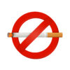 Indoor and outdoor facility no smoking safety sign bright red realistic with smoldering cigarette vector illustration