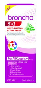New Broncho 5in1 Multi-Symptom Action Syrup launched