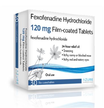 Azure launch Fexofenadine 120mg tablets as an OTC