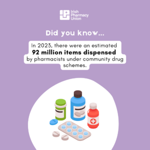 Key Facts on Community Pharmacy. In 2023 there were an estimated 92 million items dispensed by pharmacists under community drug schemes